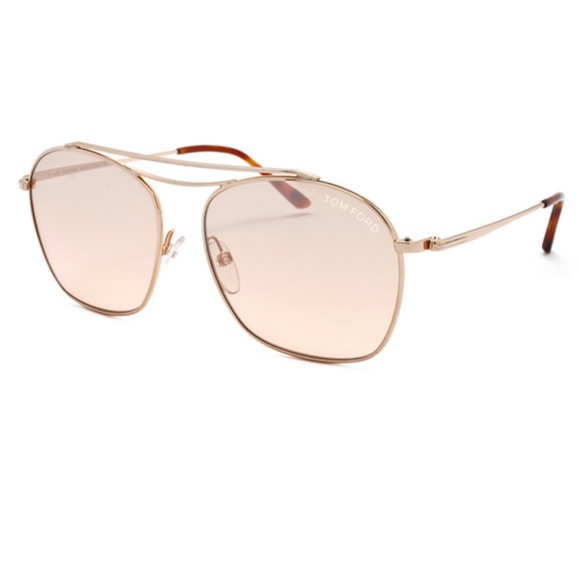 Tom Ford FT0145 Rose/Lt Rose gold aviator sunglasses NIB - Picture 5 of 6